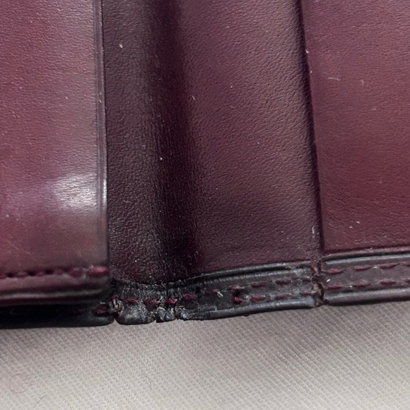 Givenchy Long Wallet Leather Card Holder VTG Deep Burgundy Red Wine Restored - Picture 5 of 6